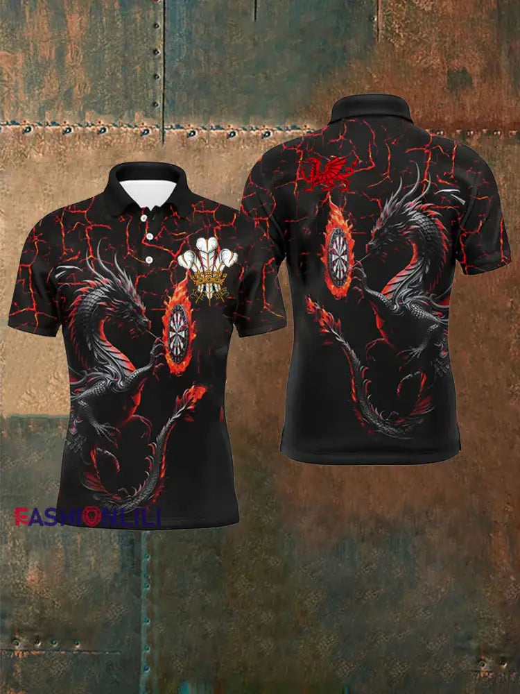 Men’s Welsh rugby Lover Printed polo shirt As picture / S