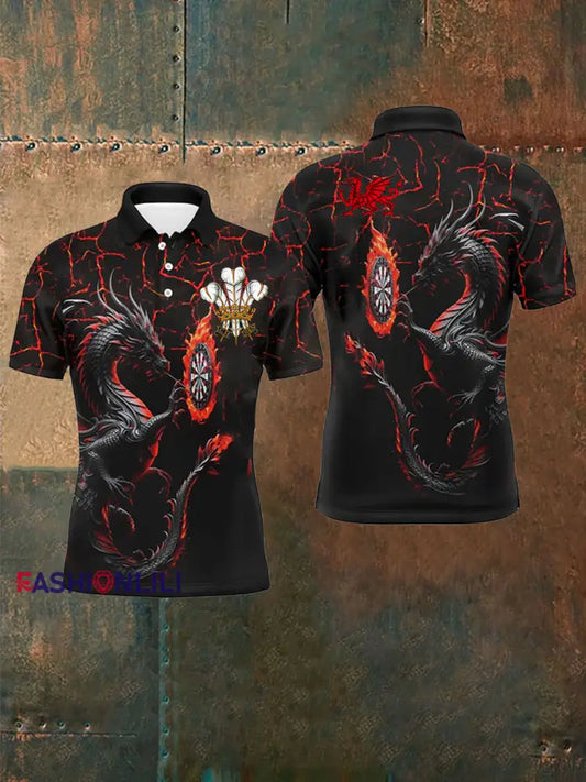 Men’s Welsh rugby Lover Printed polo shirt As picture / S
