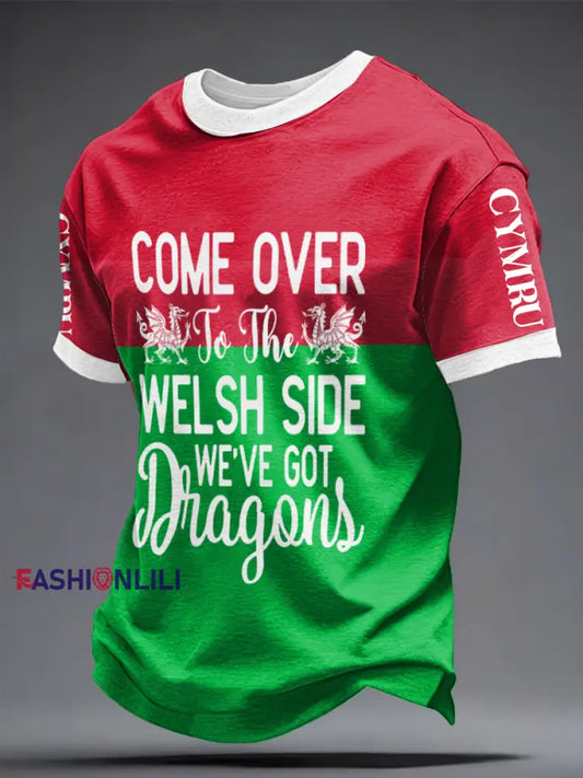Men’s Welsh Rugby Lover Printed T-shirt As picture / S