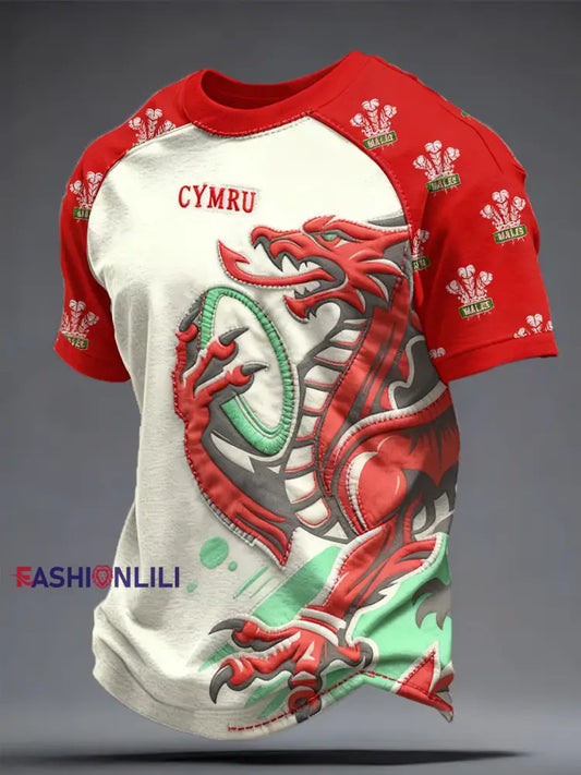 Men’s Welsh Rugby Lover Printed T-shirt Red / S