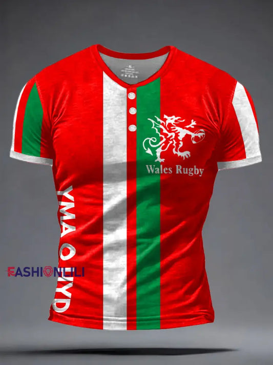Men’s Welsh Rugby Lover Printed Tops Red / S