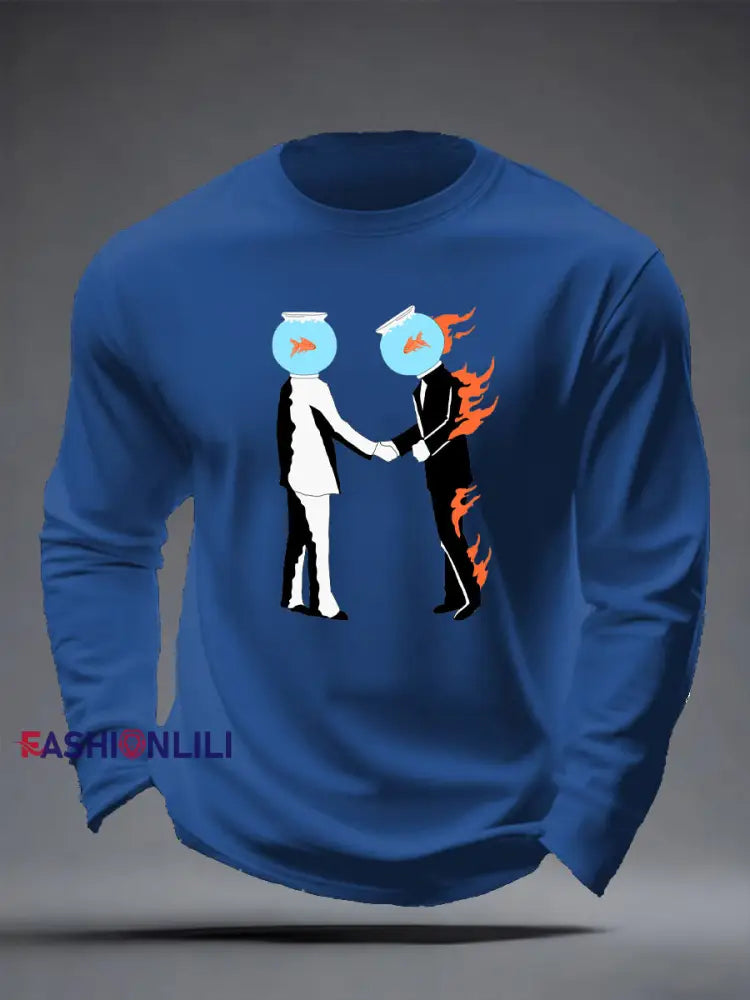 Men’s Wish You Were Here long sleeve T-shirt Blue / S