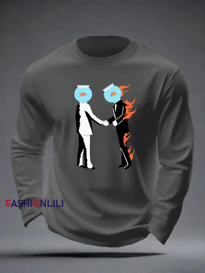 Men’s Wish You Were Here long sleeve T-shirt Dark Gray / S