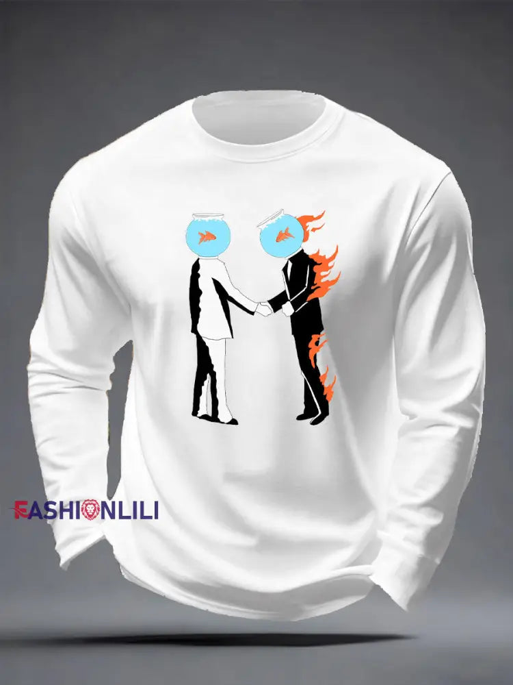 Men’s Wish You Were Here long sleeve T-shirt White / S