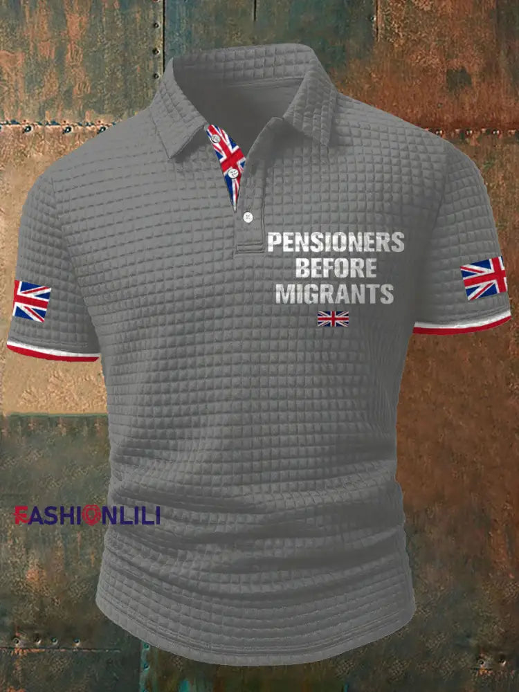 Nen’s UK Flag Immigration Printed Casual Tops Light Gray / S
