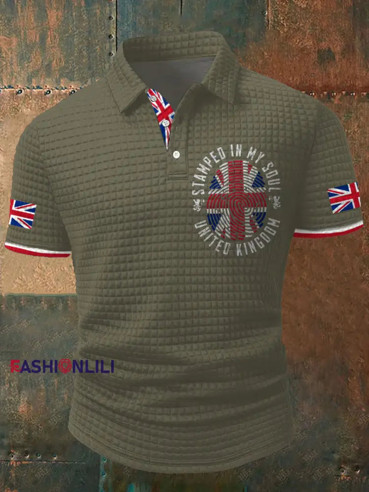 Nen’s UK Flag Printed Casual Tops Army Green / S