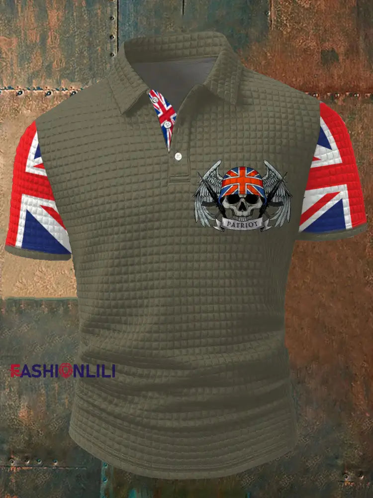 Nen’s UK Flag Printed Casual Tops Army Green / S
