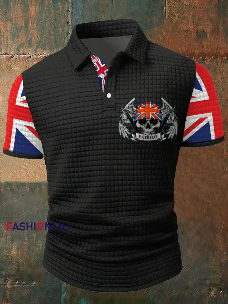 Nen’s UK Flag Printed Casual Tops Black / S