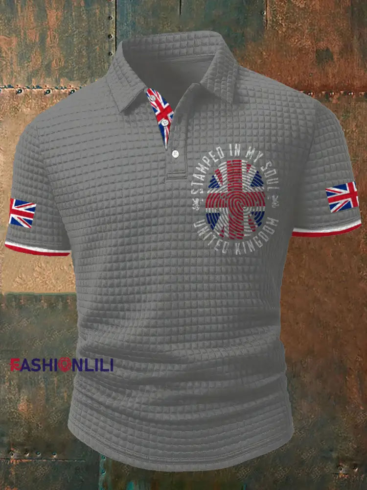 Nen’s UK Flag Printed Casual Tops Light Gray / S