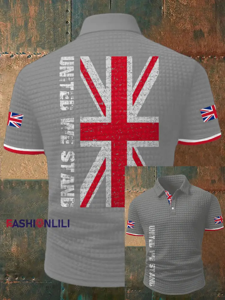 Nen’s UK Flag Printed Casual Tops Light Gray / S
