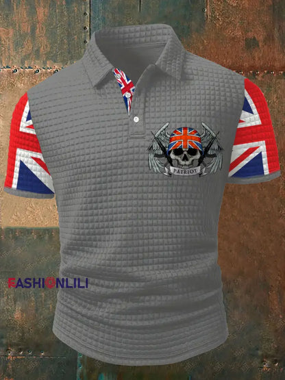 Nen’s UK Flag Printed Casual Tops Light Gray / S