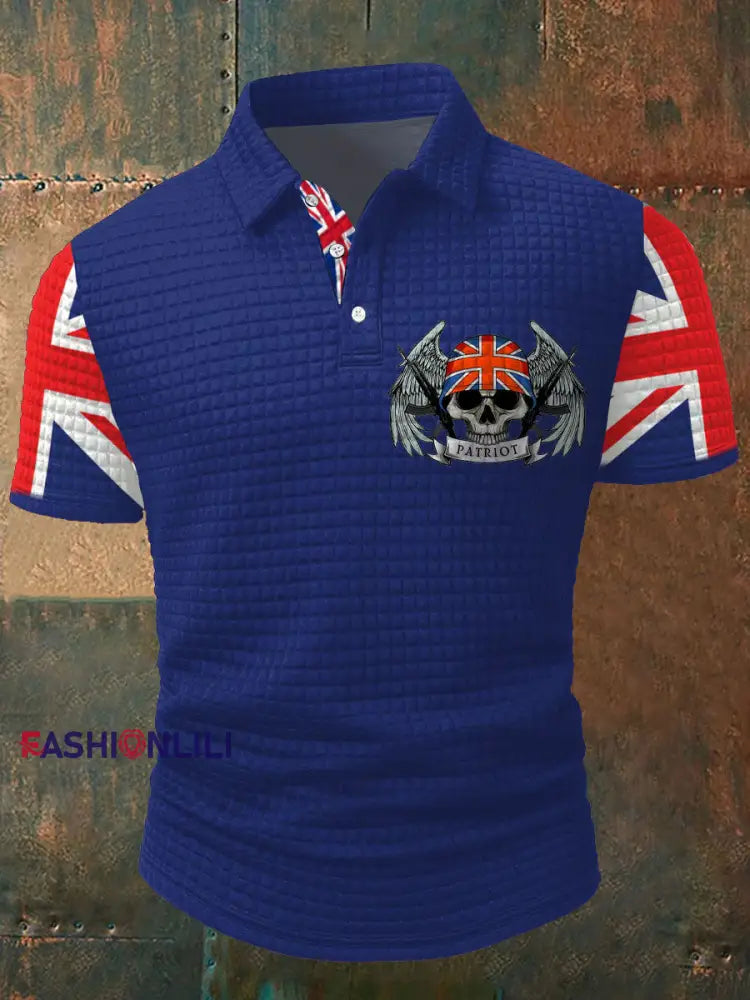 Nen’s UK Flag Printed Casual Tops Royal Blue / S