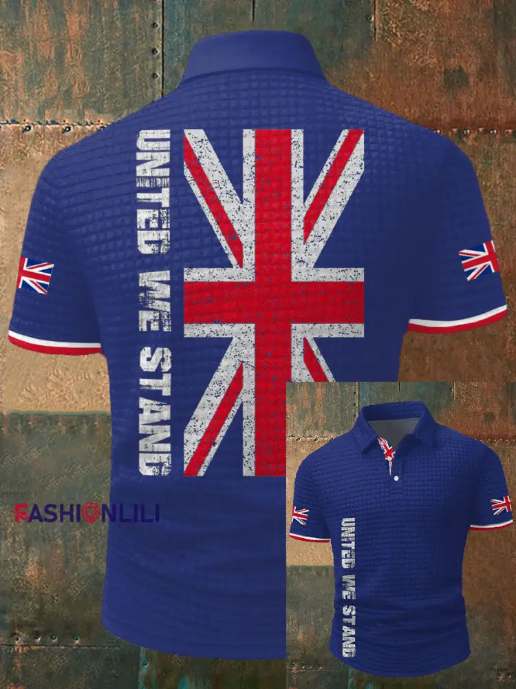 Nen’s UK Flag Printed Casual Tops Royal Blue / S