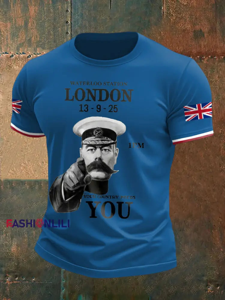 Nen’s UK Flag Waterloo Station Printed T Shirt Blue / S