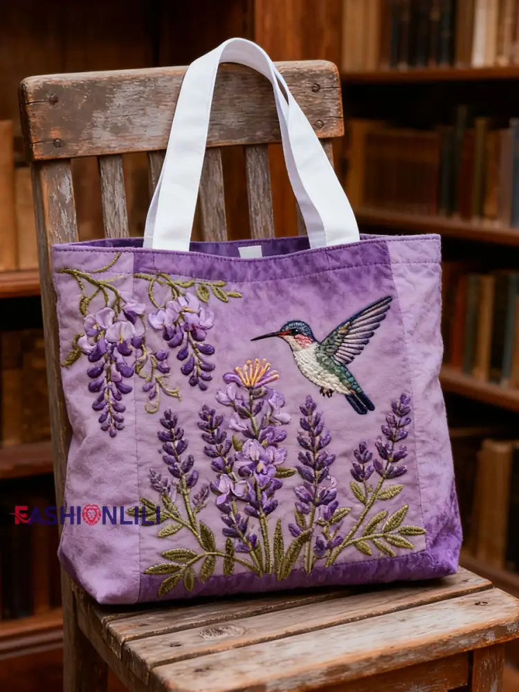 Purple Art Floral Alzheimer’s Awareness Printed Canvas Bags Purple / ONE