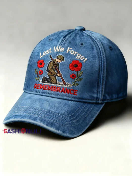 Remembrance Day Lest We Forget Cap Blue / ONE