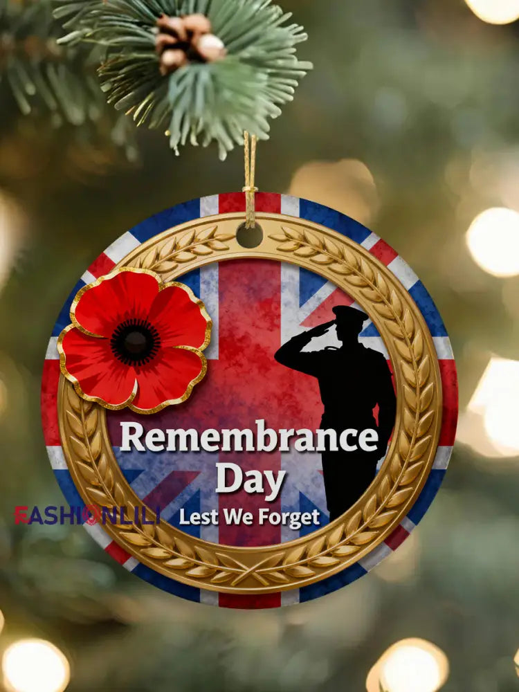 Remembrance Day Lest We Forget Printed Acrylic Decorative Ornament As picture / ONE