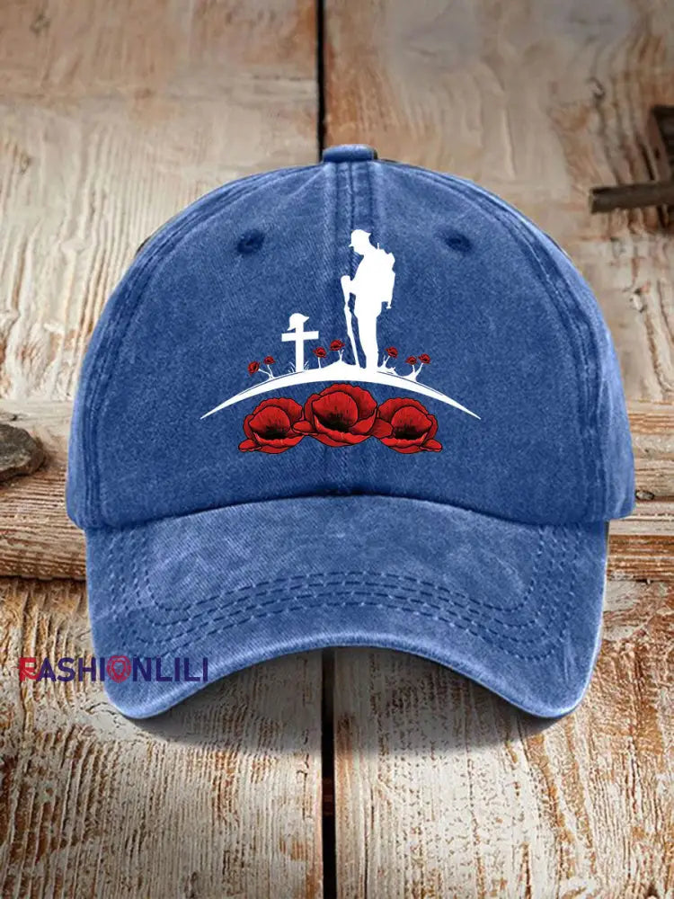 Remembrance Day Printed Casual Unisex Cap Blue / ONE