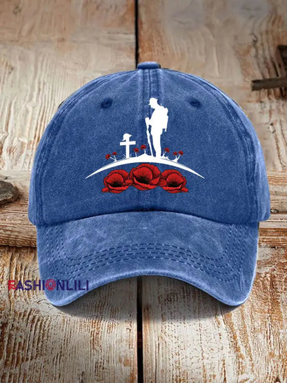 Remembrance Day Printed Casual Unisex Cap Blue / ONE