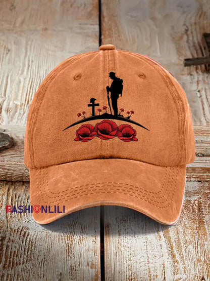 Remembrance Day Printed Casual Unisex Cap Orange / ONE