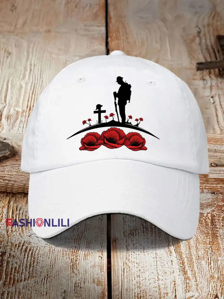 Remembrance Day Printed Casual Unisex Cap White / ONE