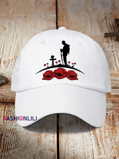 Remembrance Day Printed Casual Unisex Cap White / ONE