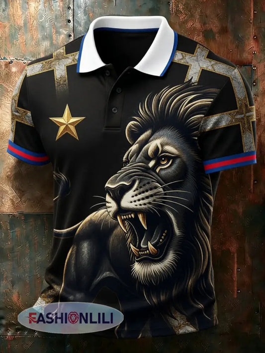 Retro British Football Fan Art Print Casual Polo Shirt - A / S
