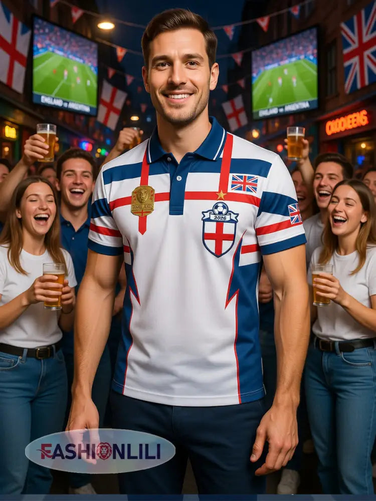 Retro British Football Fan-Style Casual Jersey