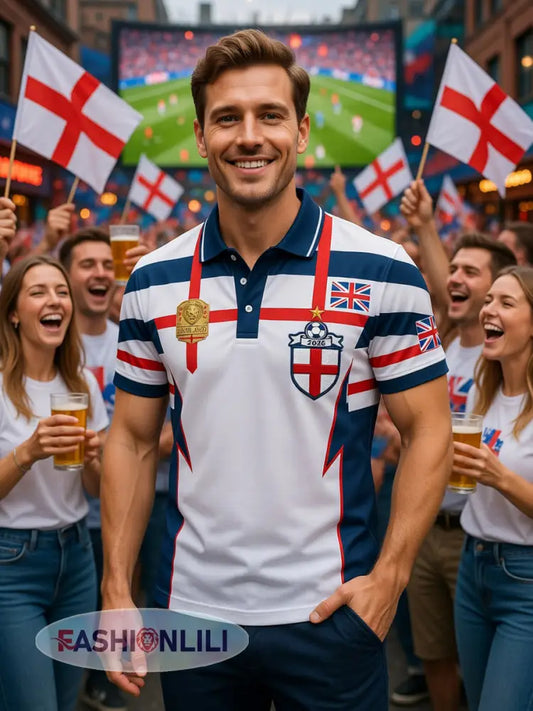 Retro British Football Fan-Style Casual Jersey