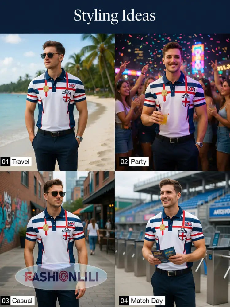 Retro British Football Fan-Style Casual Jersey