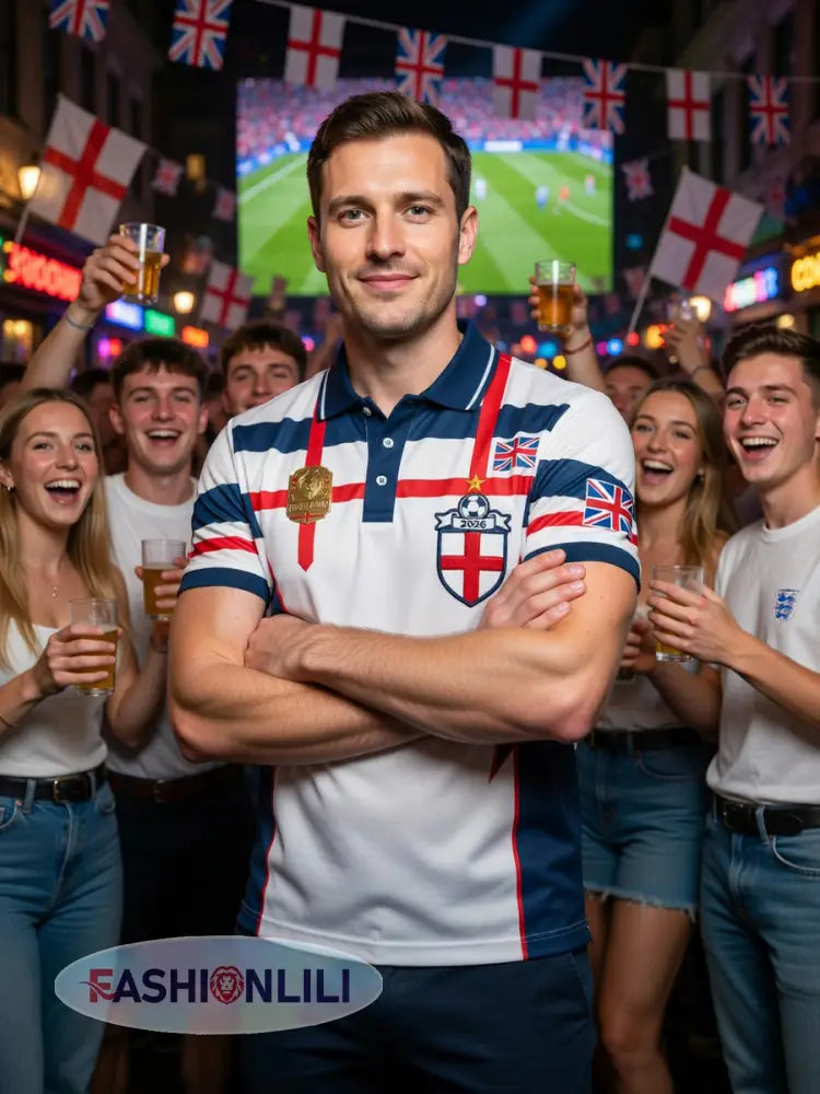 Retro British Football Fan-Style Casual Jersey