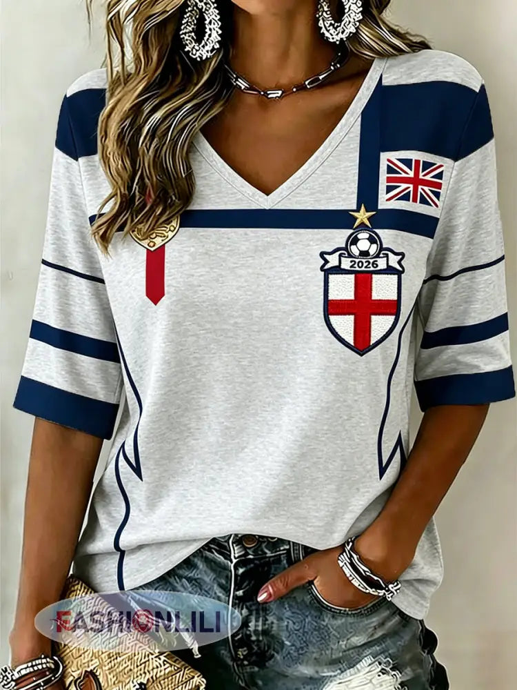 Retro British Football Fan-Style Casual Jersey - G / S