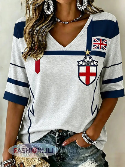 Retro British Football Fan-Style Casual Jersey - G / S