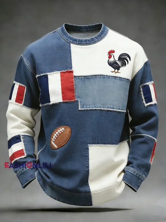 Retro French Rugby-Style Casual Waffle Knit Comfortable Top A / S