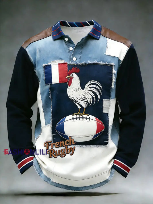 Retro French-Style Rugby-Inspired Casual And Comfortable Top A / S