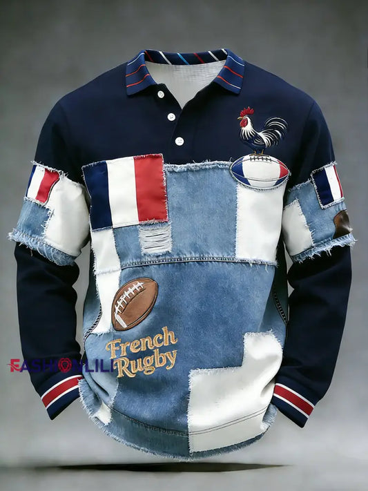 Retro French-Style Rugby-Inspired Casual And Comfortable Top A / S