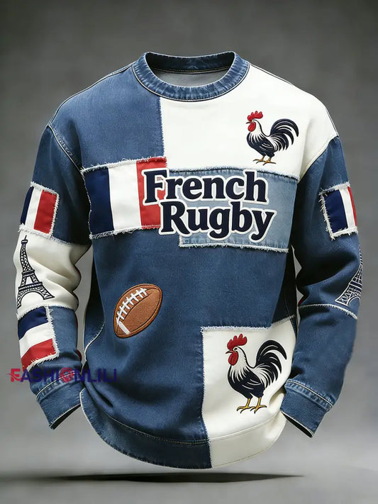 Retro French-Style Rugby-Inspired Casual And Comfortable Top A / S
