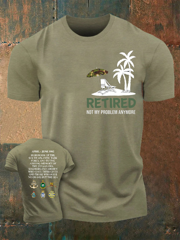Men's Vintage Rum & British Royal Navy Casual Short-Sleeved T-Shirt