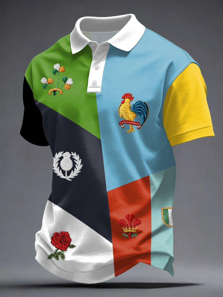 Men's 6 Nations Rugby Lover Printed Casual Tops