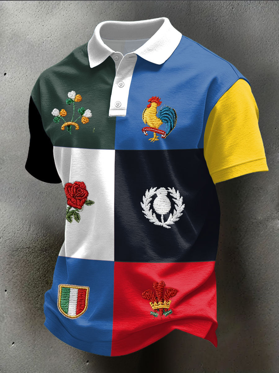 Men's 6 Nations Rugby Lover Printed Casual Tops