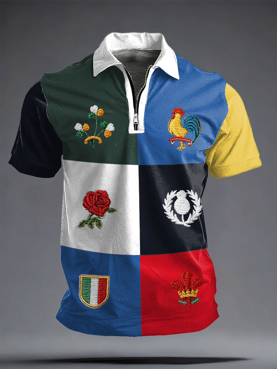 Men's 6 Nations Rugby Lover Printed Casual Tops