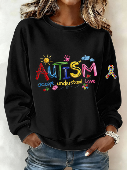 Women's Autism Accept Understand Love Regular Sweatshirt