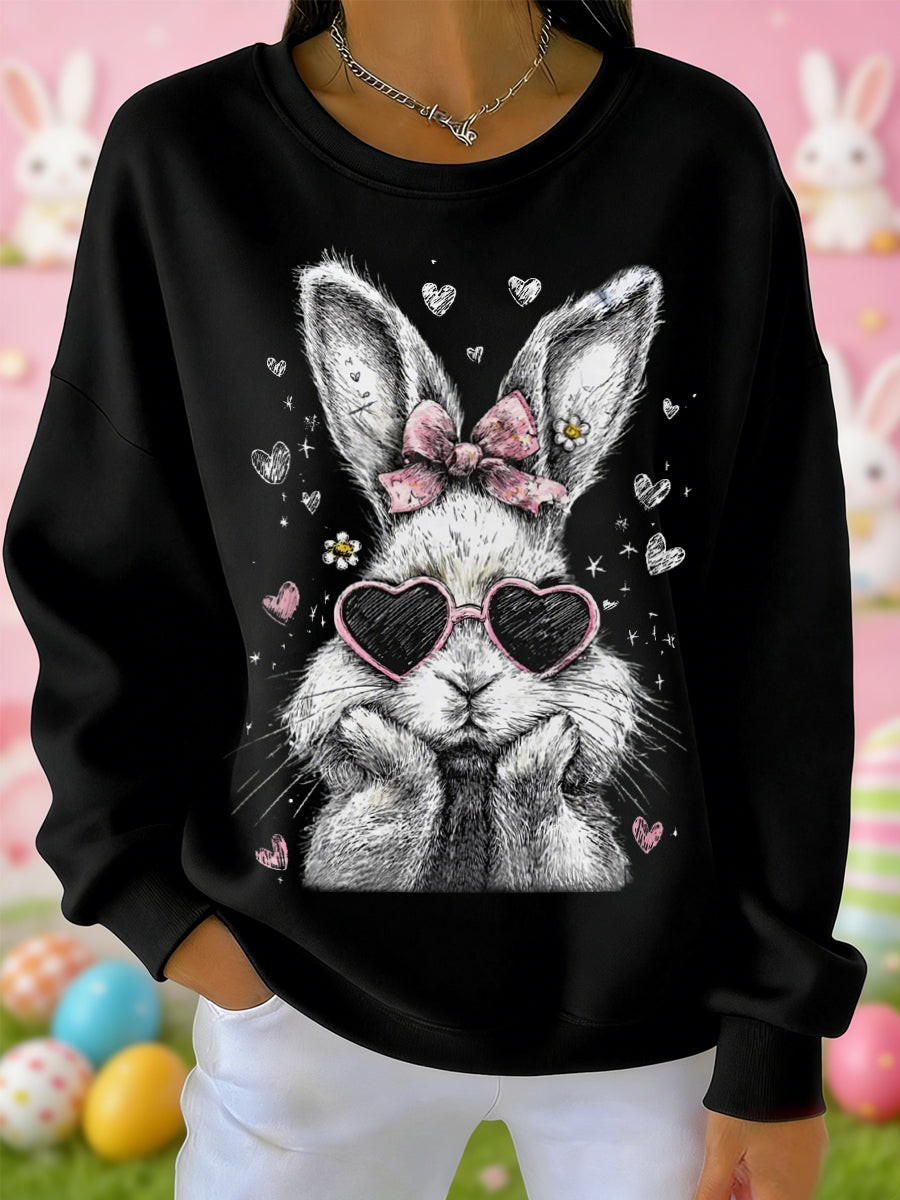 Women's Easter Cute Bunny Print Casual Sweatshirt