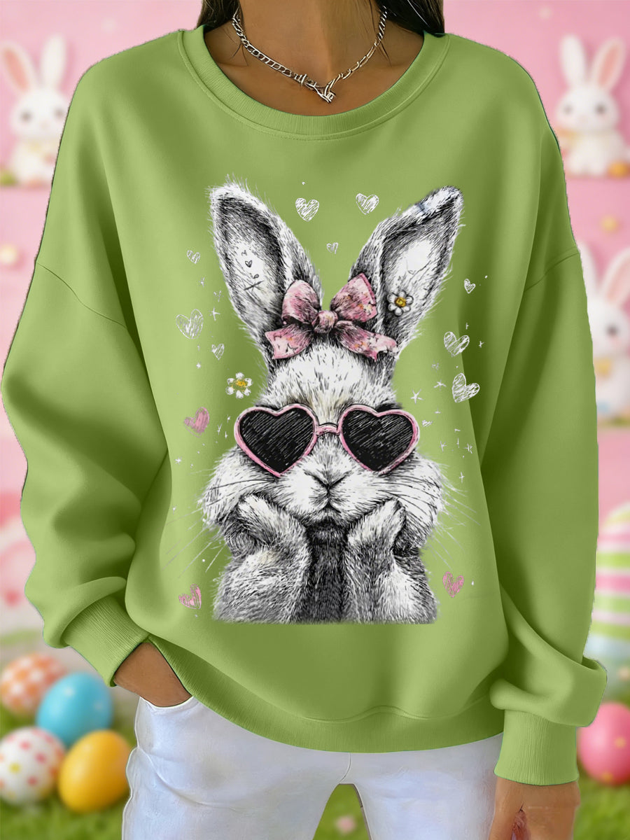 Women's Easter Cute Bunny Print Casual Sweatshirt