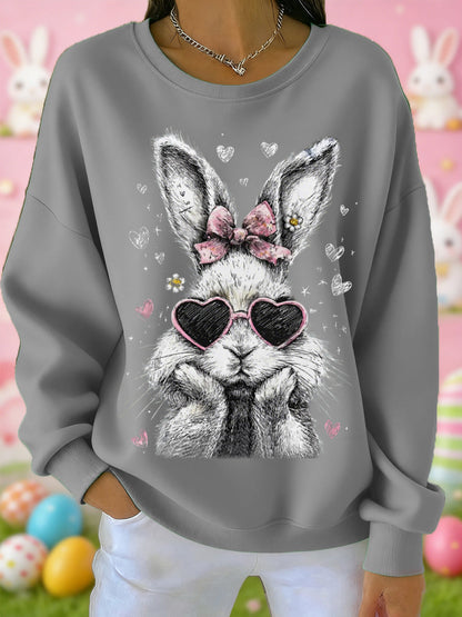 Women's Easter Cute Bunny Print Casual Sweatshirt