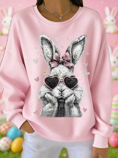 Women's Easter Cute Bunny Print Casual Sweatshirt