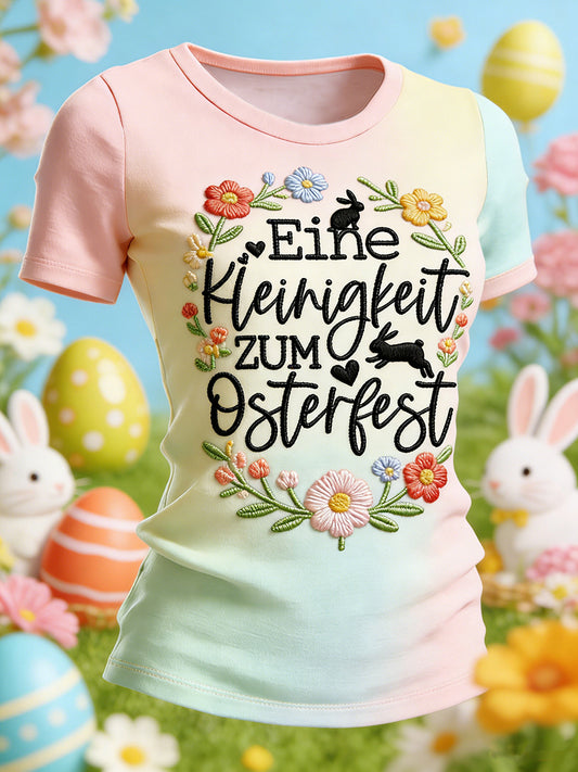 Women's Easter Printed short-sleeved T-shirt