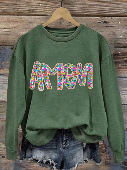 Women's Christian Easter Floral Glitter Amen sweatshirt