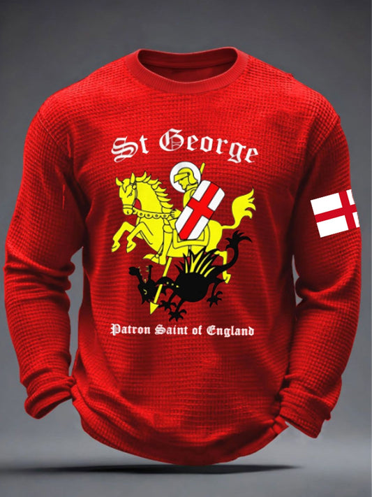 Men's St George's Day Waffle Long Sleeve T-Shirt