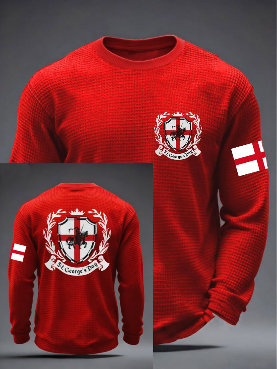 Men's St George's Day Waffle Long Sleeve T-Shirt